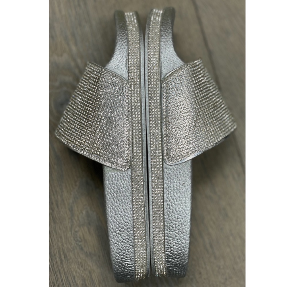 Rhinestone Glitter Slide Slip On Flatform Sandal - Picture 10 of 16